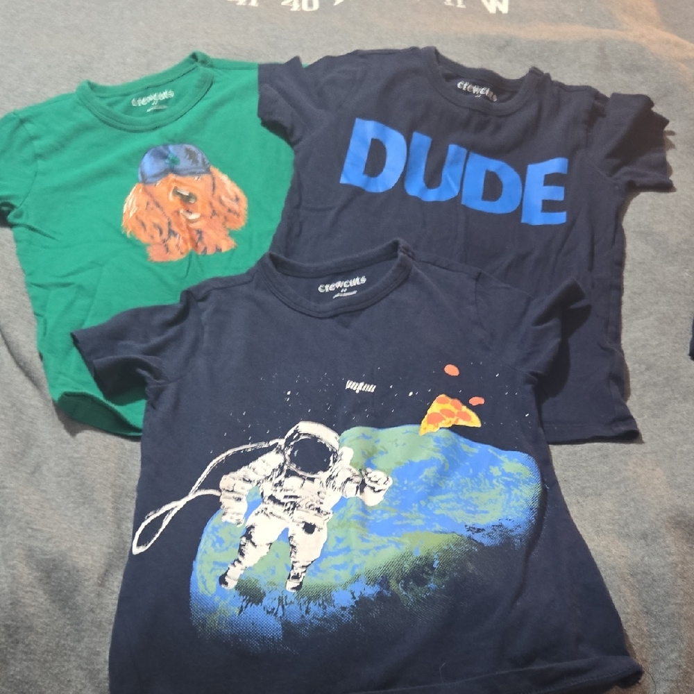 Crewcuts Blue and Green Short Sleeve Tees with Playful Graphics